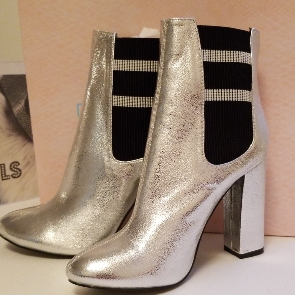 Silver and Black Booties
